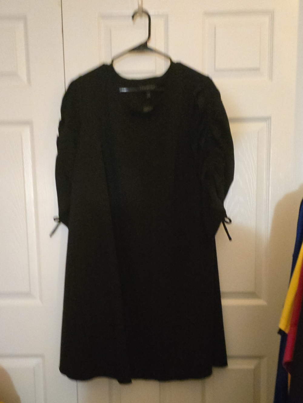 Classic Black 3/4 Sleeve A-Line Dress